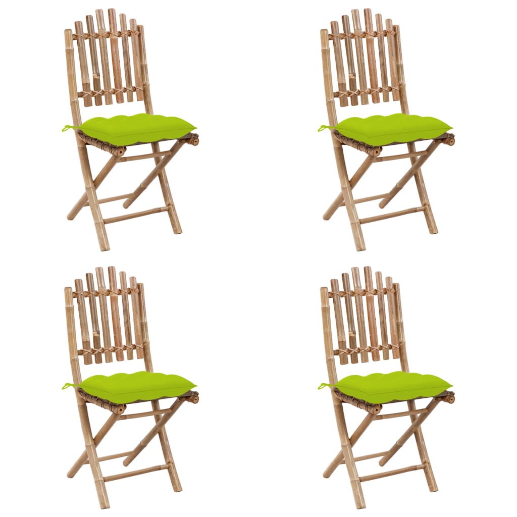 Set mobilier de exterior pliabil, cu perne, 5 piese, bambus GartenMobel Dekor