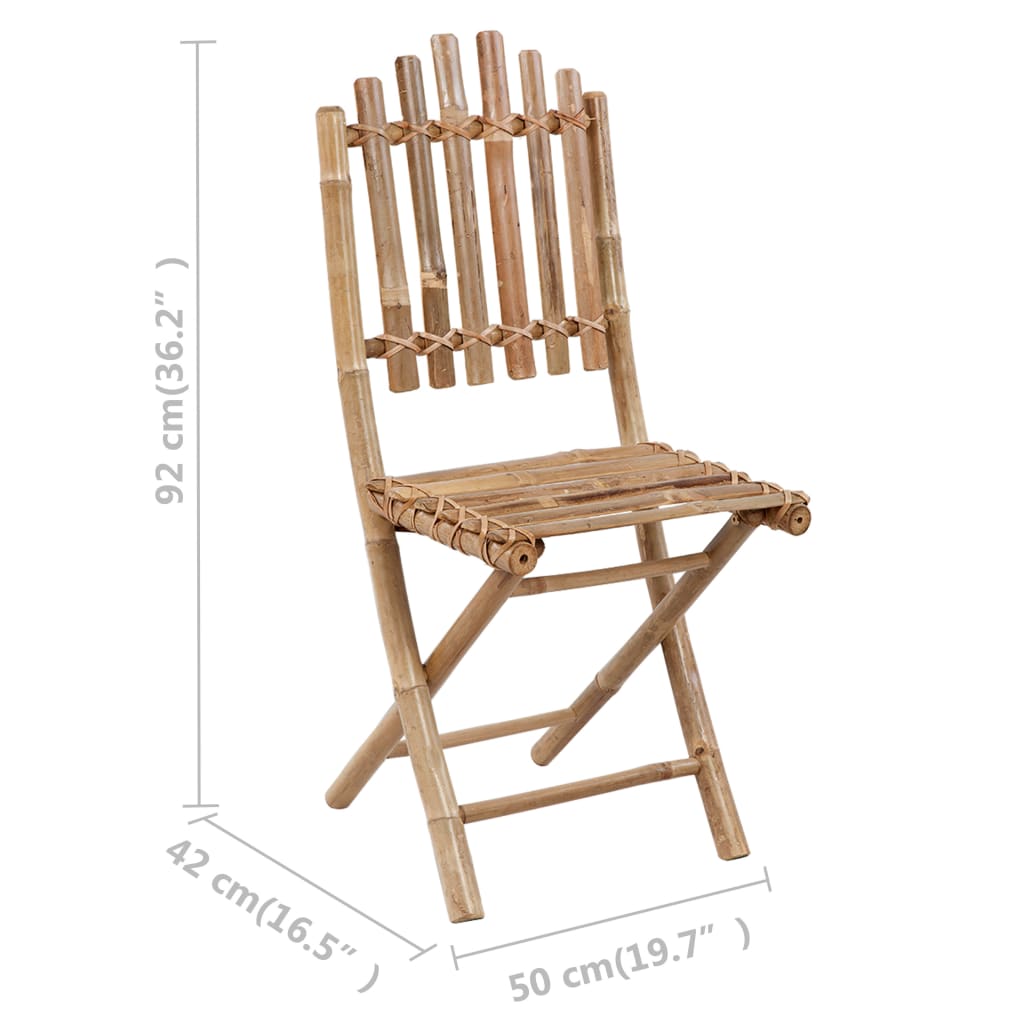Set mobilier de exterior pliabil, cu perne, 5 piese, bambus GartenMobel Dekor