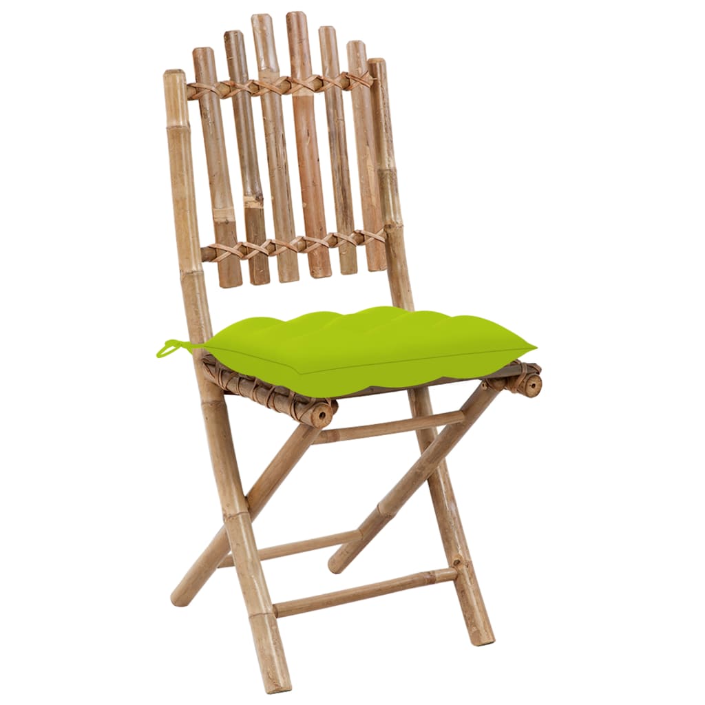 Set mobilier de exterior pliabil, cu perne, 5 piese, bambus GartenMobel Dekor