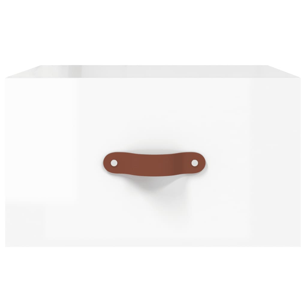 Noptiere de perete, 2 buc., alb extralucios, 35x35x20 cm GartenMobel Dekor
