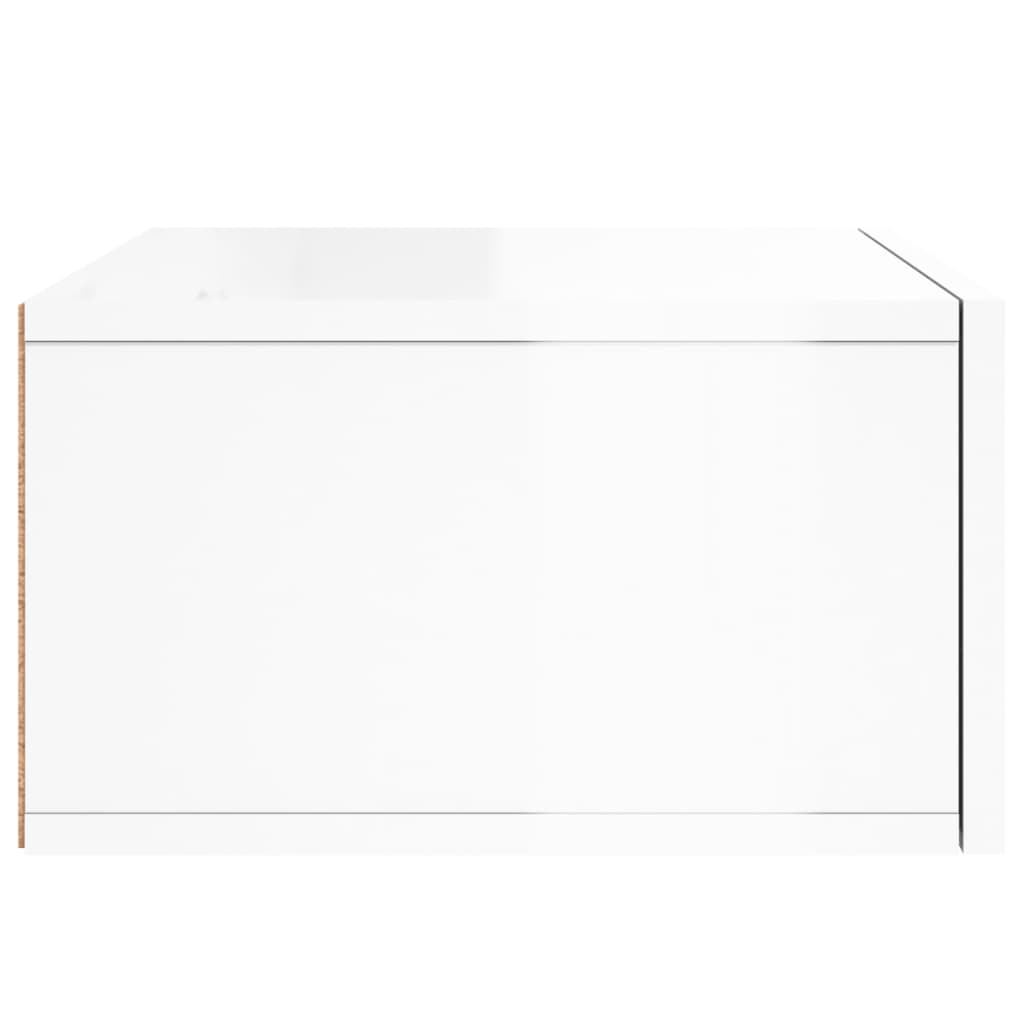 Noptiere de perete, 2 buc., alb extralucios, 35x35x20 cm GartenMobel Dekor