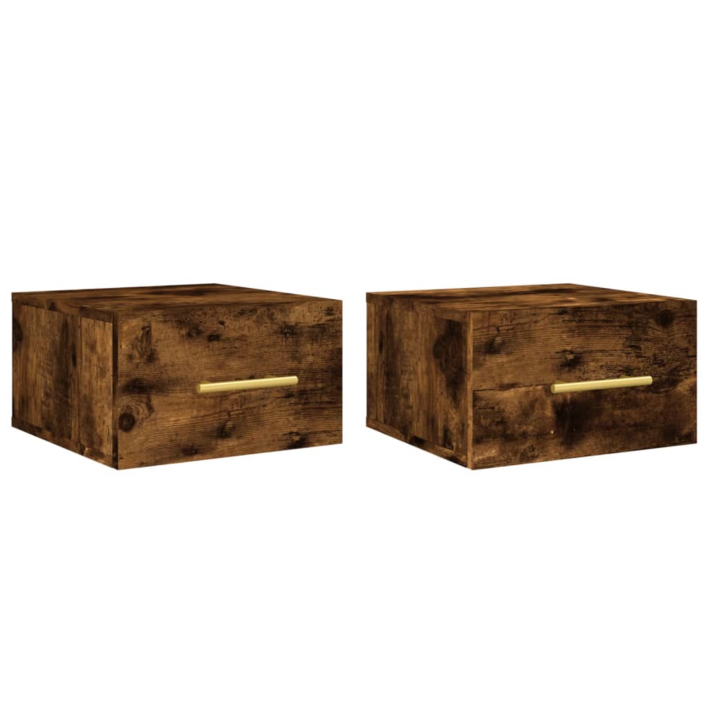 Noptiere de perete, 2 buc., stejar afumat, 35x35x20 cm GartenMobel Dekor