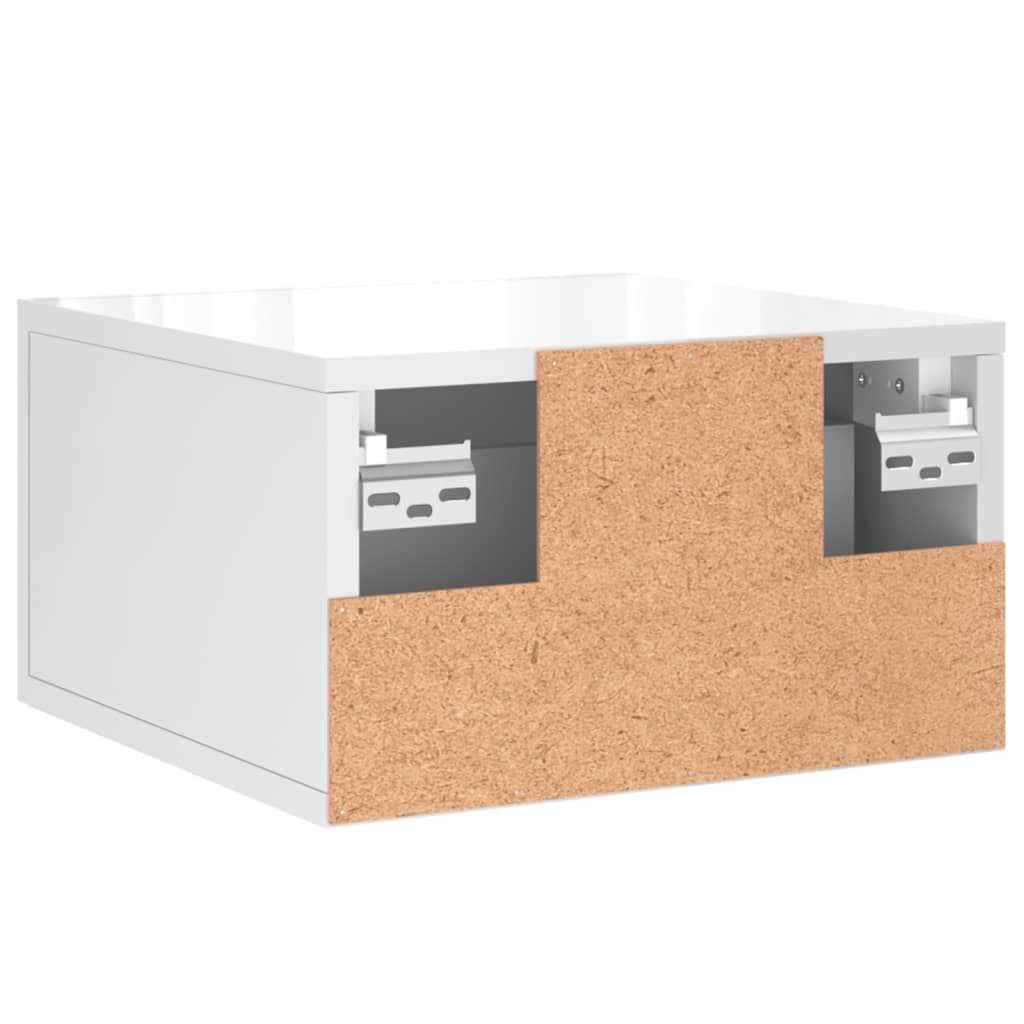 Noptiere de perete, 2 buc., alb extralucios, 35x35x20 cm GartenMobel Dekor