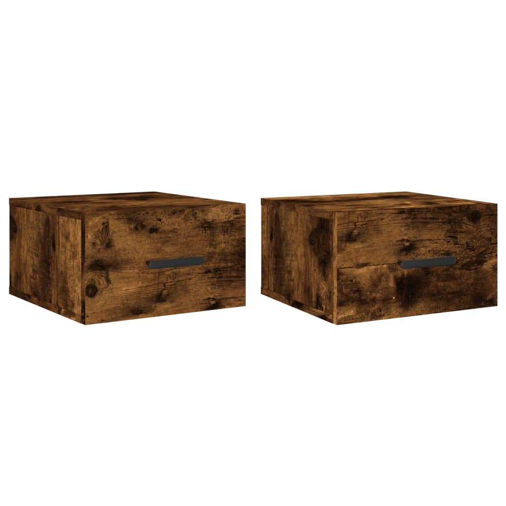 Noptiere de perete, 2 buc., stejar afumat, 35x35x20 cm GartenMobel Dekor