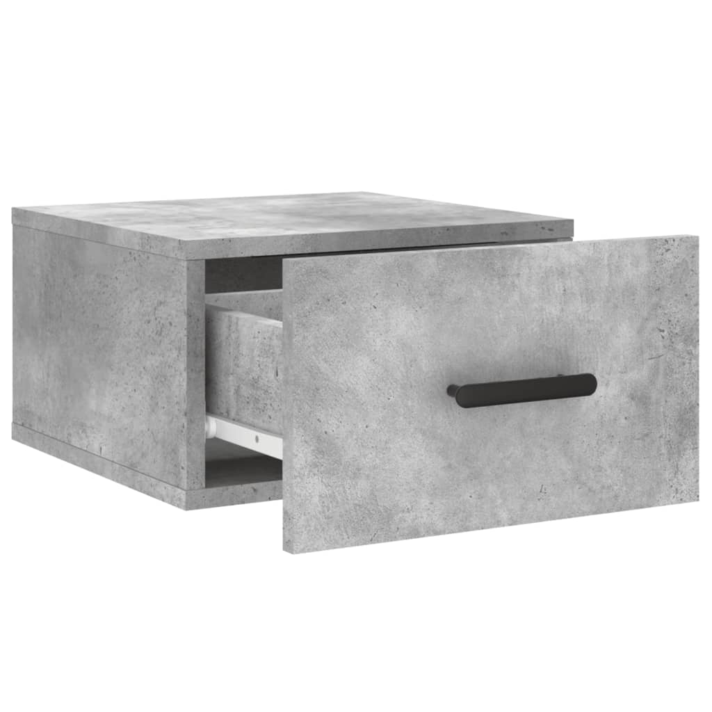 Noptiere montate pe perete 2 buc. gri beton 35x35x20 cm GartenMobel Dekor
