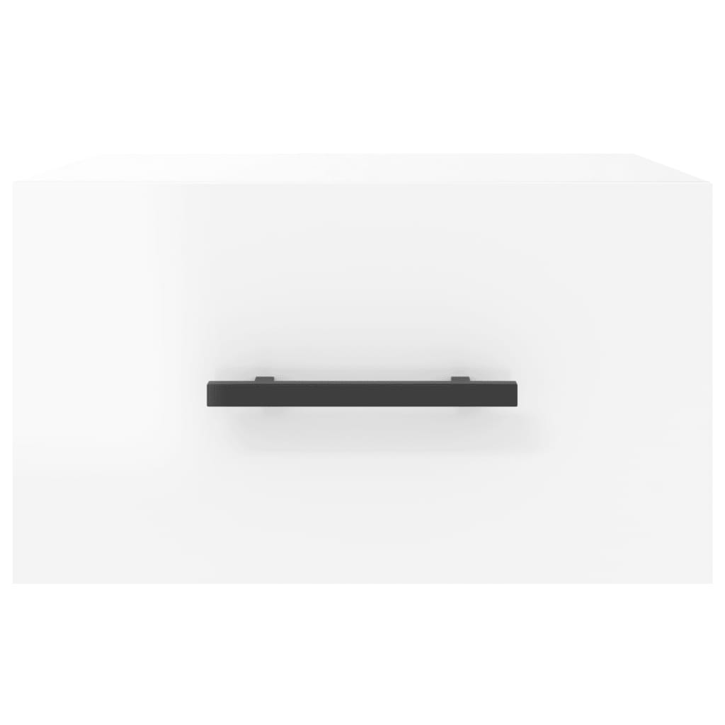 Noptiere de perete, 2 buc., alb extralucios, 35x35x20 cm GartenMobel Dekor