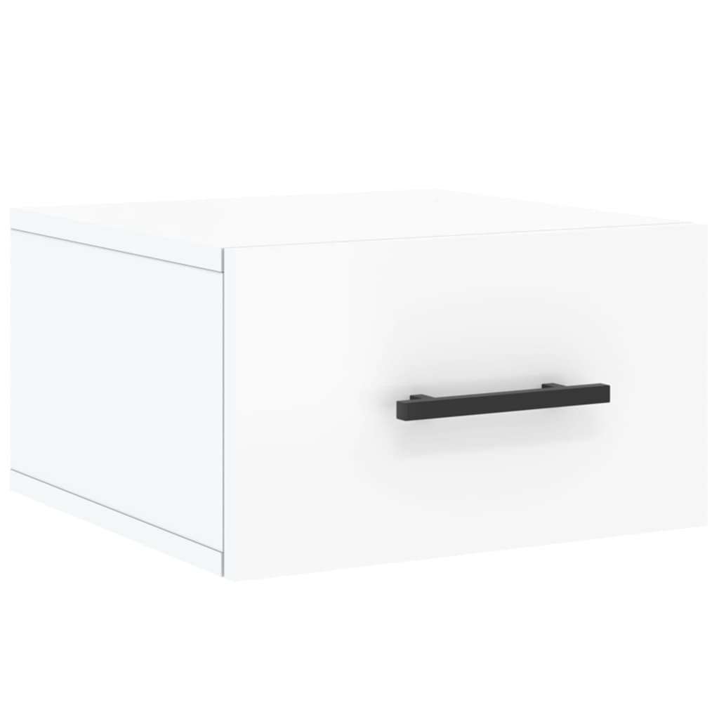 Noptiere de perete, 2 buc., alb extralucios, 35x35x20 cm GartenMobel Dekor