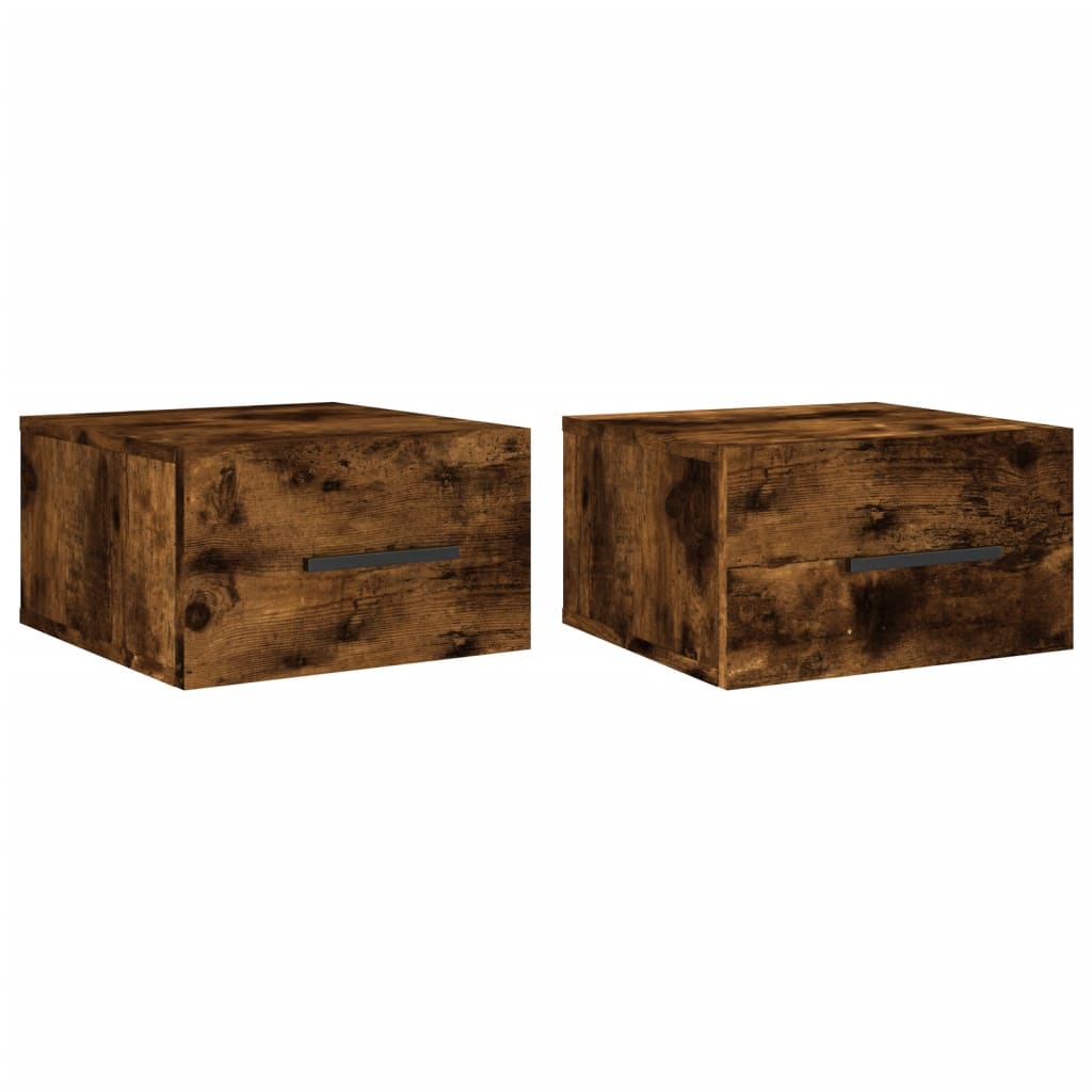 Noptiere de perete, 2 buc., stejar afumat, 35x35x20 cm GartenMobel Dekor