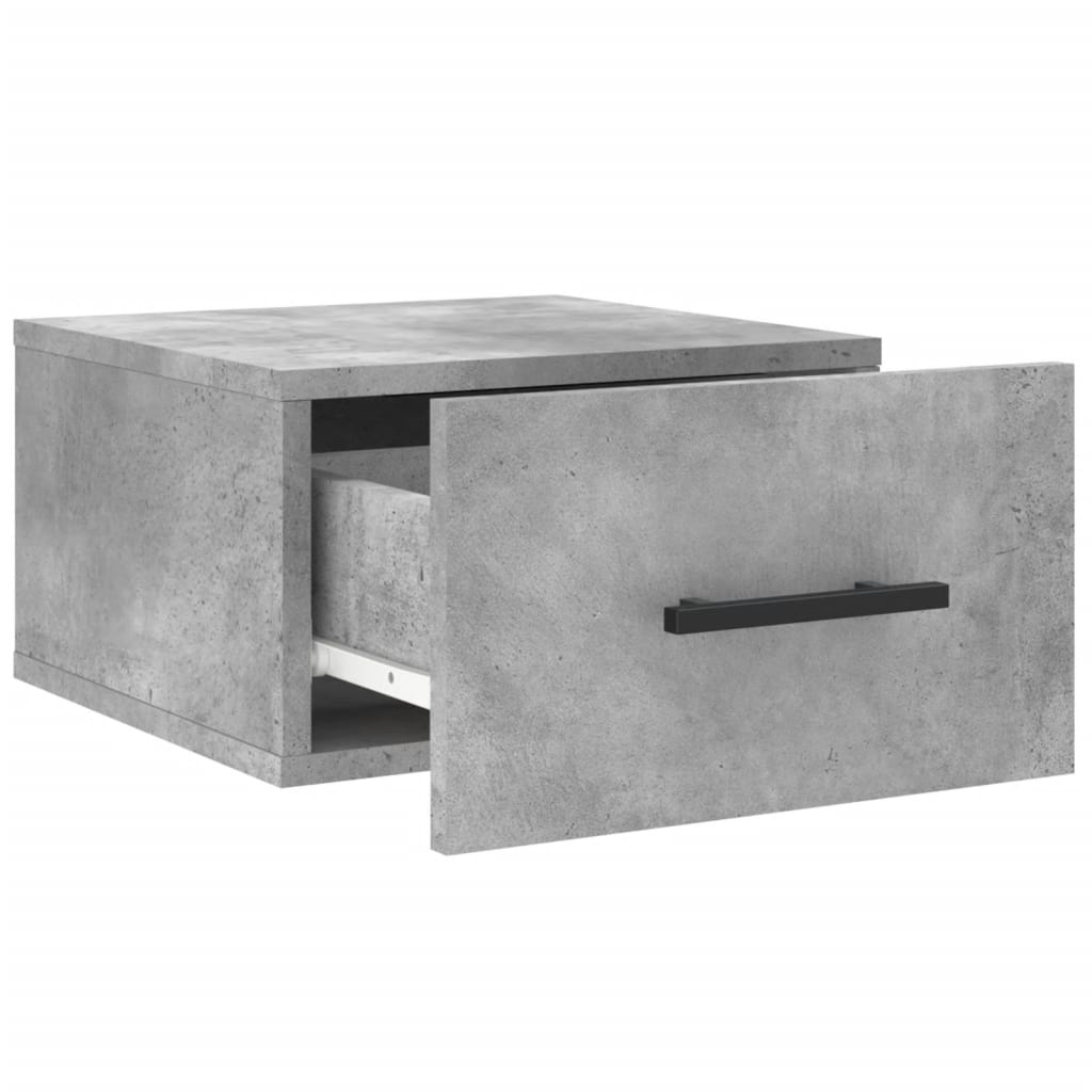 Noptiere montate pe perete 2 buc. gri beton 35x35x20 cm GartenMobel Dekor