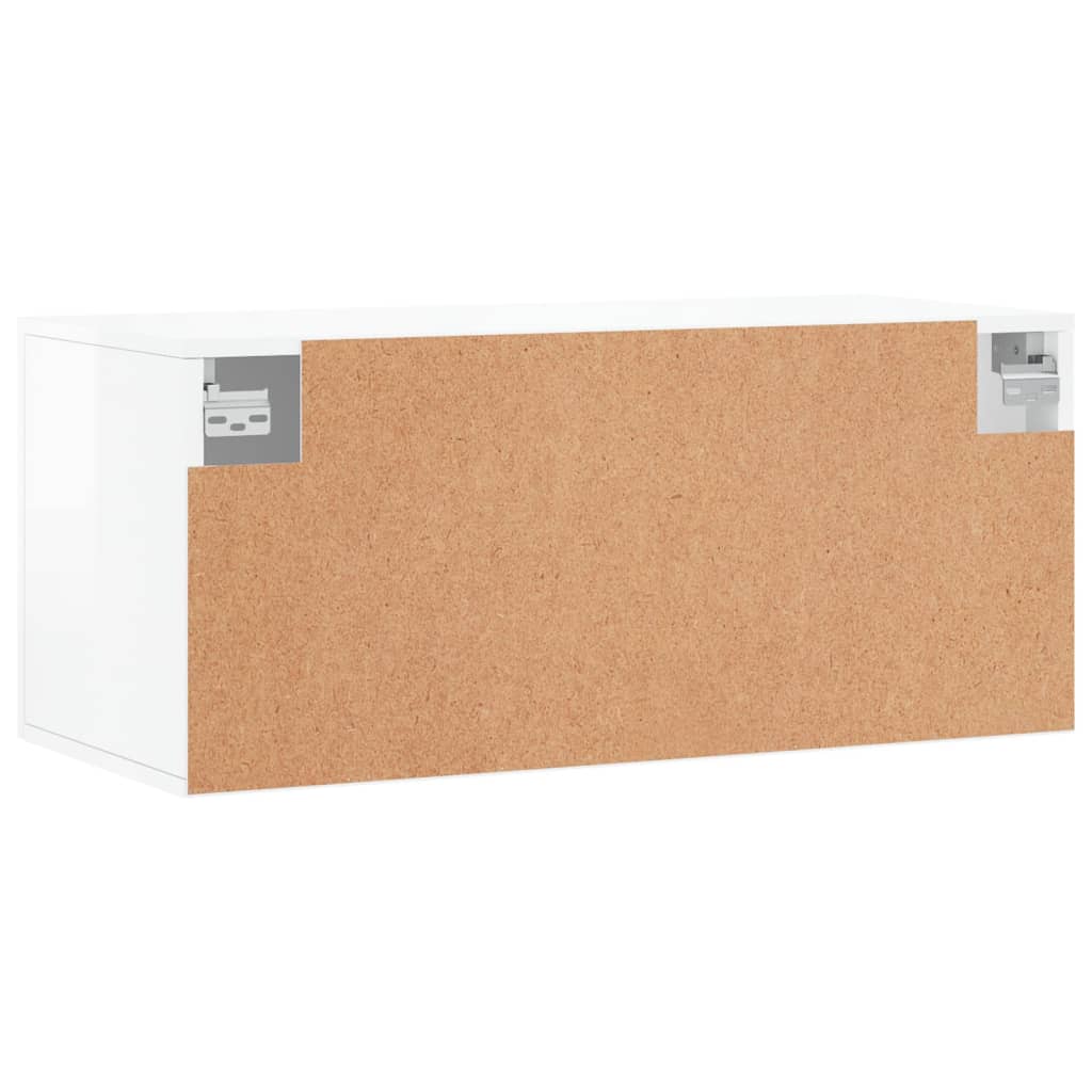 Dulap de perete, alb extralucios, 80x36,5x35 cm, lemn compozit GartenMobel Dekor