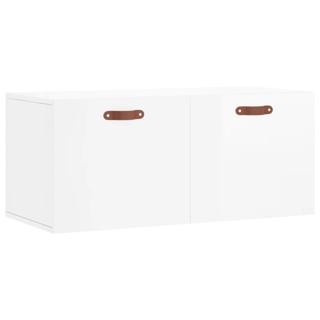 Dulap de perete, alb extralucios, 80x36,5x35 cm, lemn compozit GartenMobel Dekor