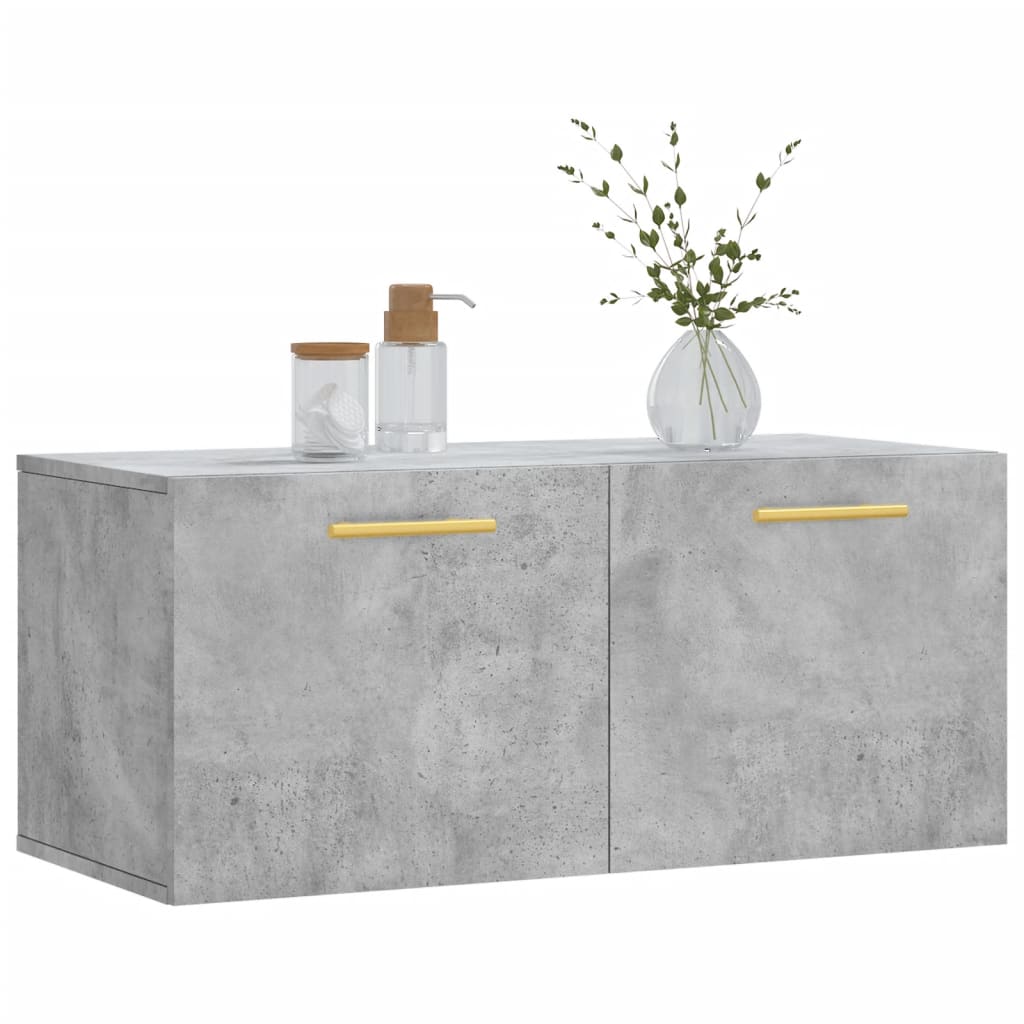 Dulap de perete, gri beton, 80x36,5x35 cm, lemn compozit GartenMobel Dekor