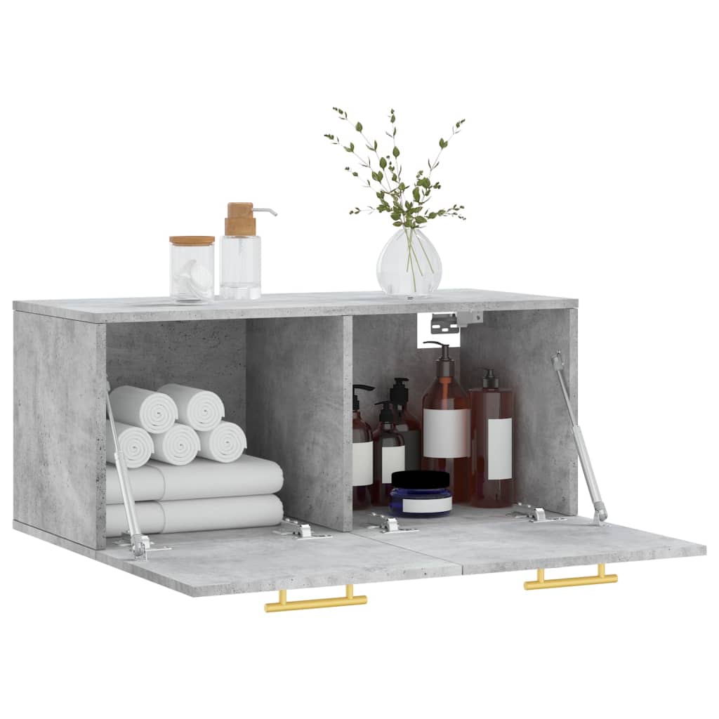 Dulap de perete, gri beton, 80x36,5x35 cm, lemn compozit GartenMobel Dekor