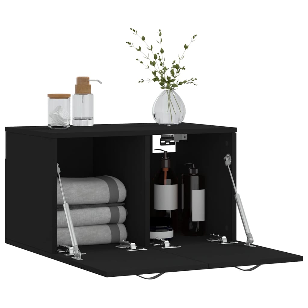 Dulap de perete, negru, 60x36,5x35 cm, lemn prelucrat GartenMobel Dekor