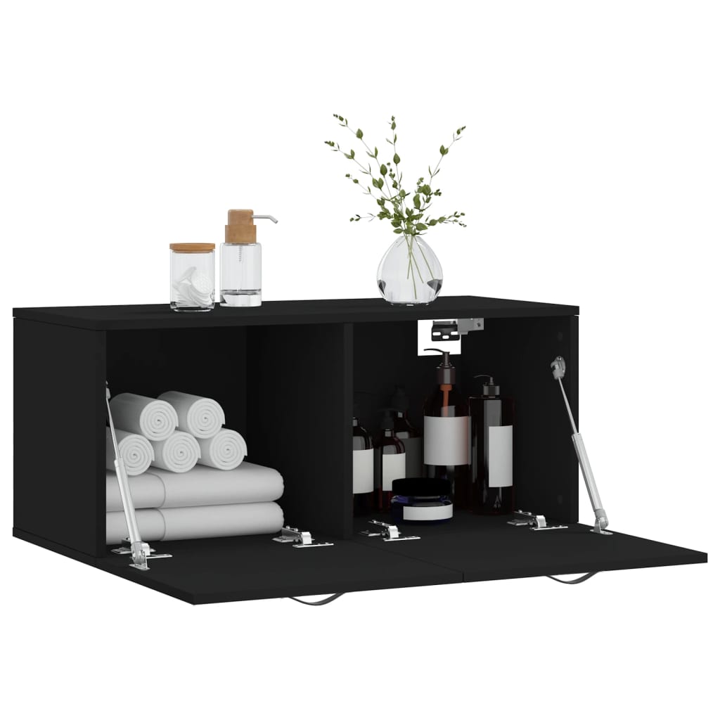 Dulap de perete, negru, 80x36,5x35 cm, lemn compozit GartenMobel Dekor