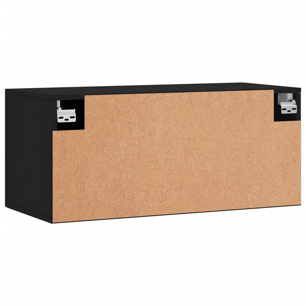 Dulap de perete, negru, 80x36,5x35 cm, lemn compozit GartenMobel Dekor