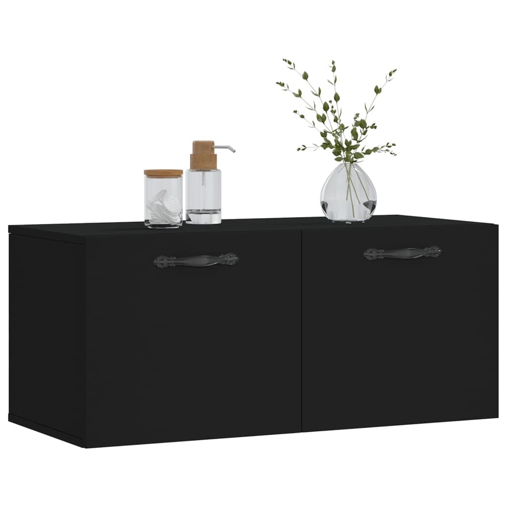 Dulap de perete, negru, 80x36,5x35 cm, lemn compozit GartenMobel Dekor