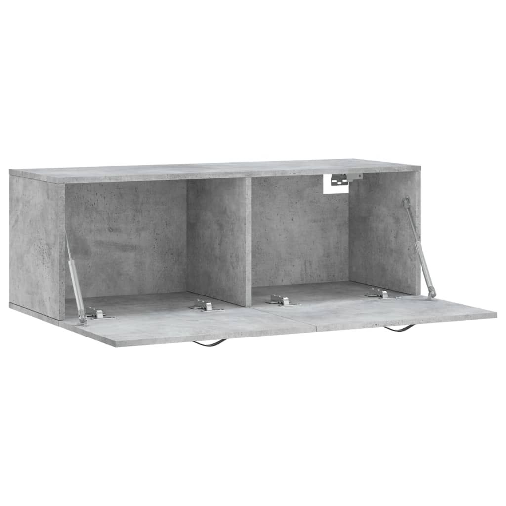 Dulap de perete, gri beton, 100x36,5x35 cm, lemn prelucrat GartenMobel Dekor