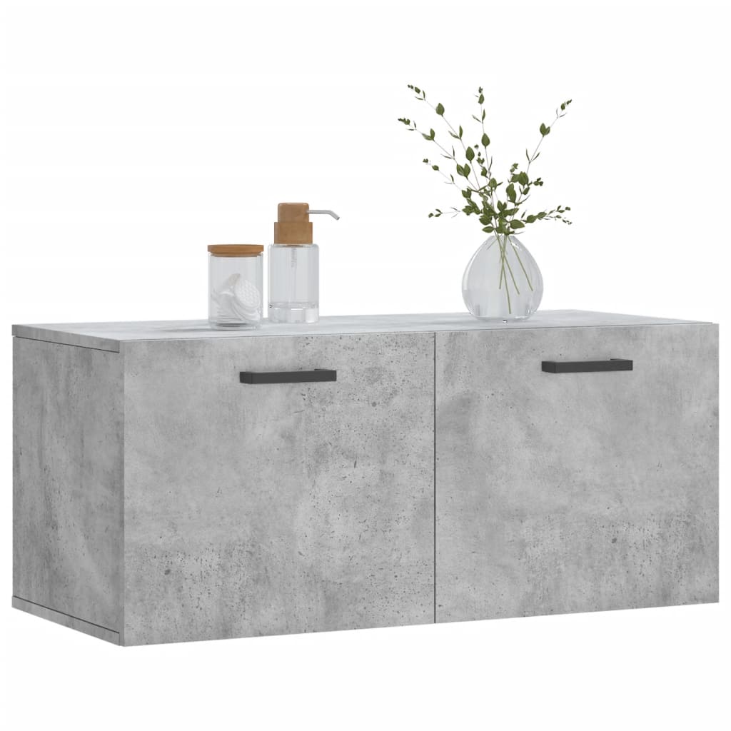 Dulap de perete, gri beton, 80x36,5x35 cm, lemn compozit GartenMobel Dekor