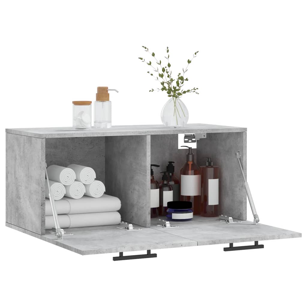Dulap de perete, gri beton, 80x36,5x35 cm, lemn compozit GartenMobel Dekor