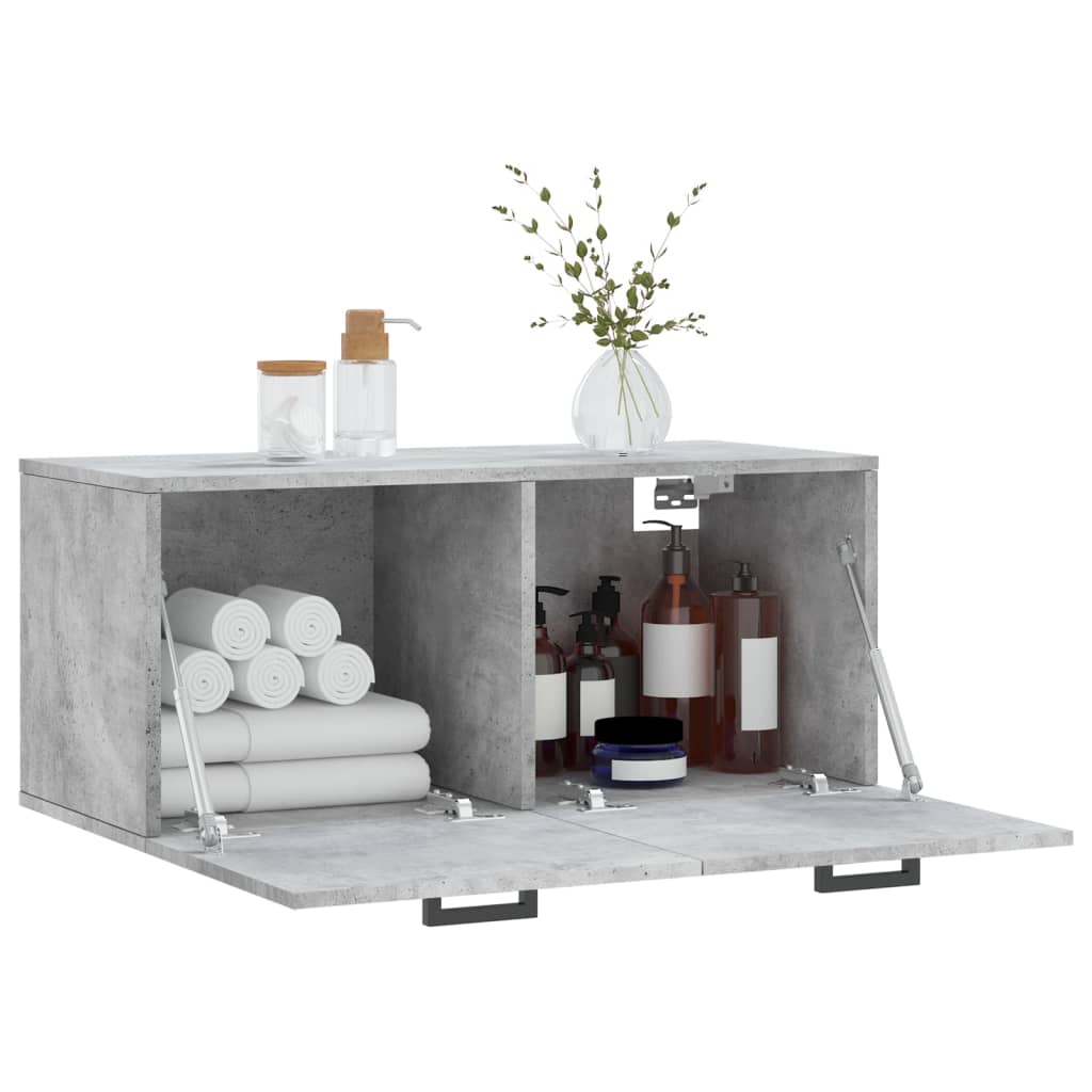 Dulap de perete, gri beton, 80x36,5x35 cm, lemn compozit GartenMobel Dekor