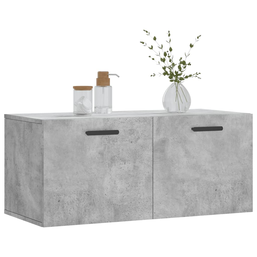 Dulap de perete, gri beton, 80x36,5x35 cm, lemn compozit GartenMobel Dekor