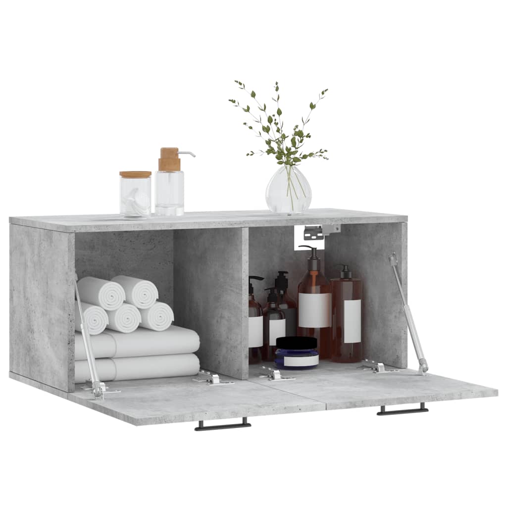 Dulap de perete, gri beton, 80x36,5x35 cm, lemn compozit GartenMobel Dekor