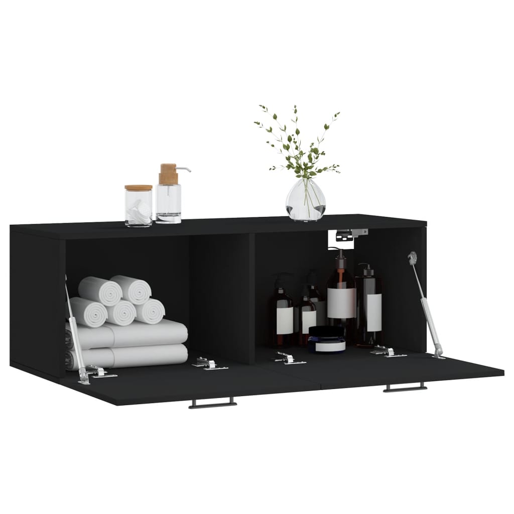 Dulap de perete, negru, 100x36,5x35 cm, lemn compozit GartenMobel Dekor