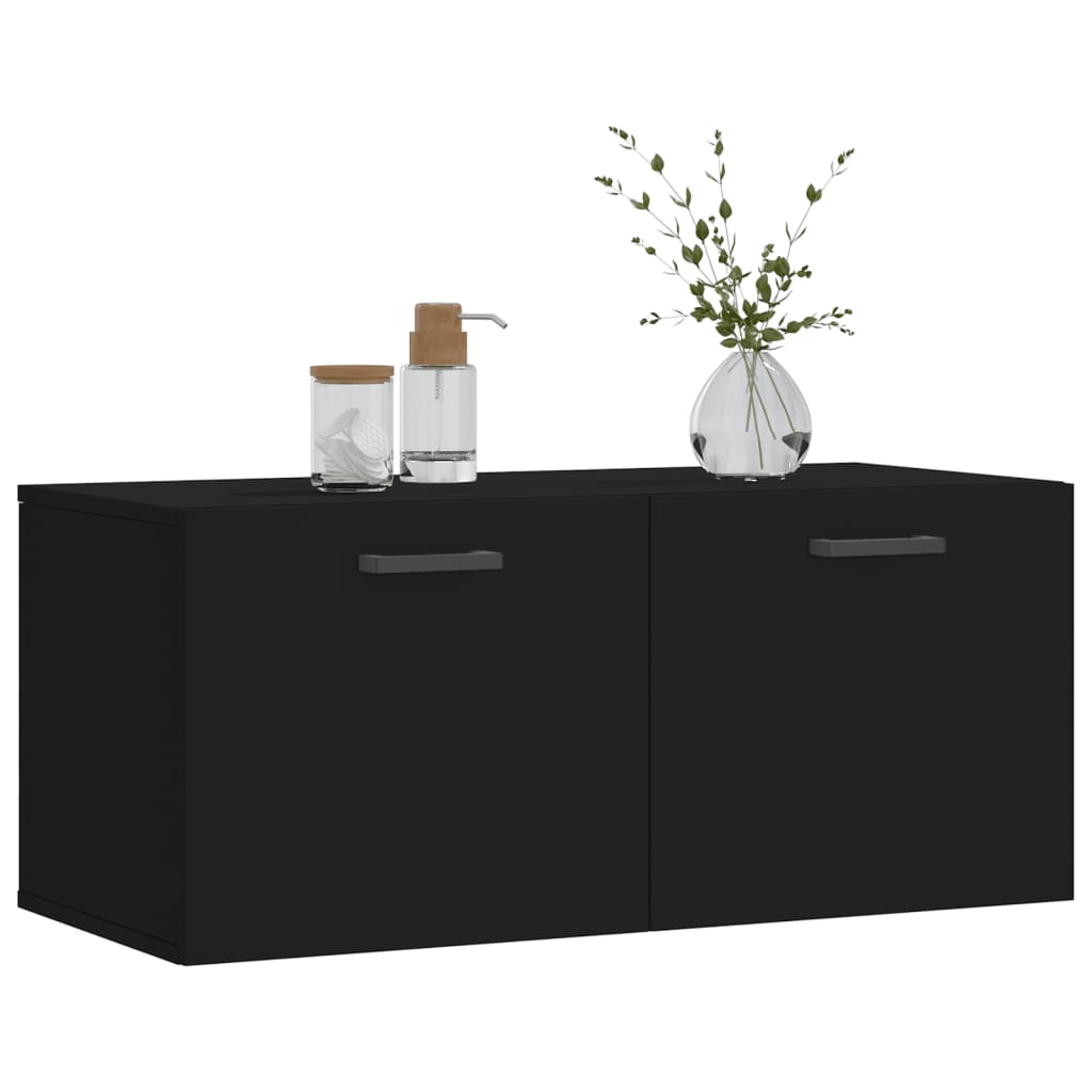 Dulap de perete, negru, 80x36,5x35 cm, lemn compozit GartenMobel Dekor