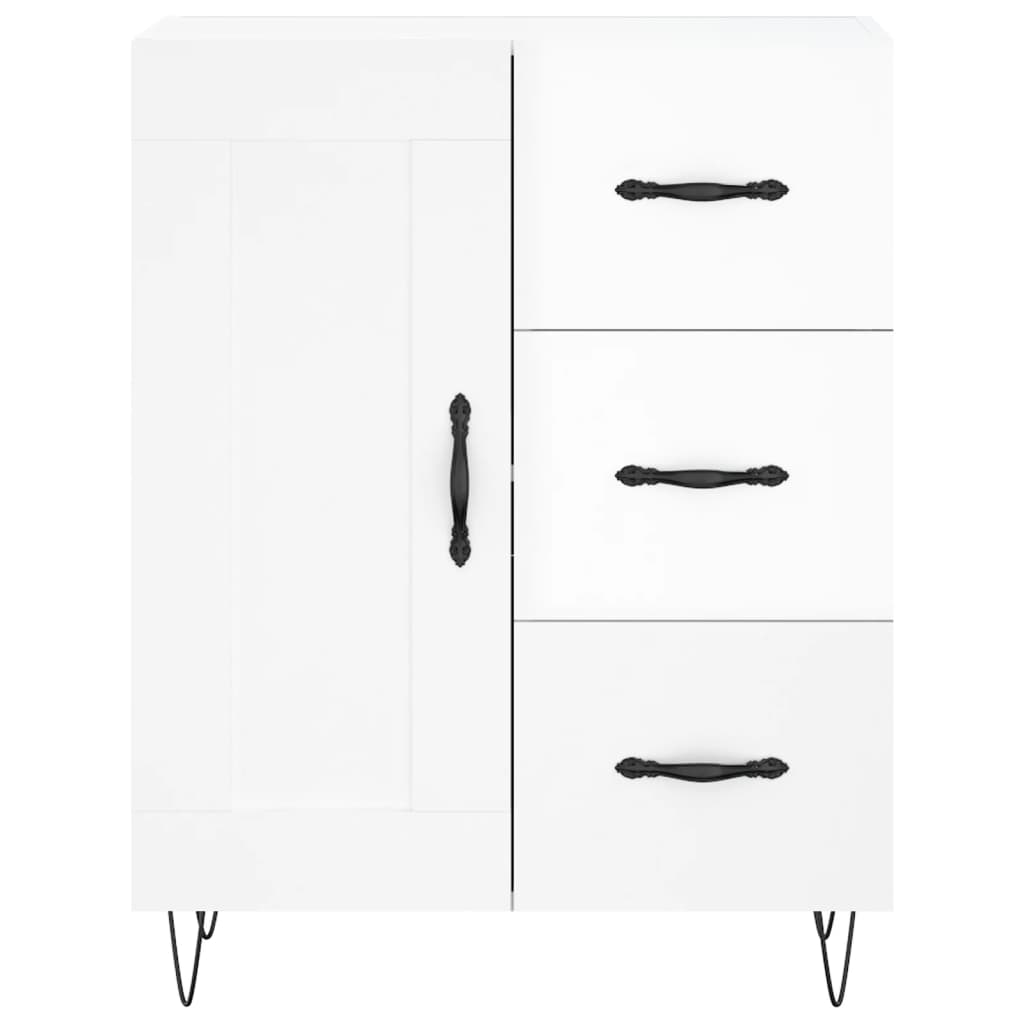 Servantă, alb extralucios, 69,5x34x90 cm, lemn compozit GartenMobel Dekor