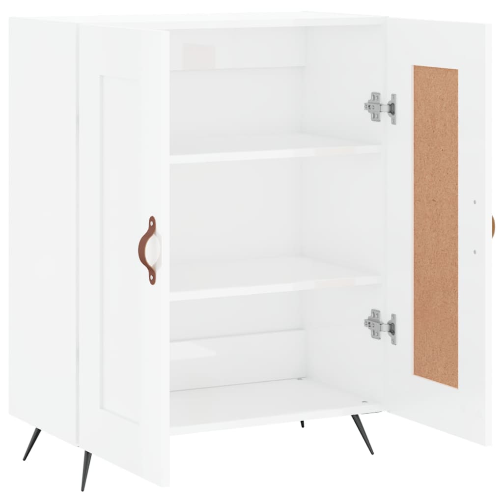 Servantă, alb extralucios, 69,5x34x90 cm, lemn compozit GartenMobel Dekor