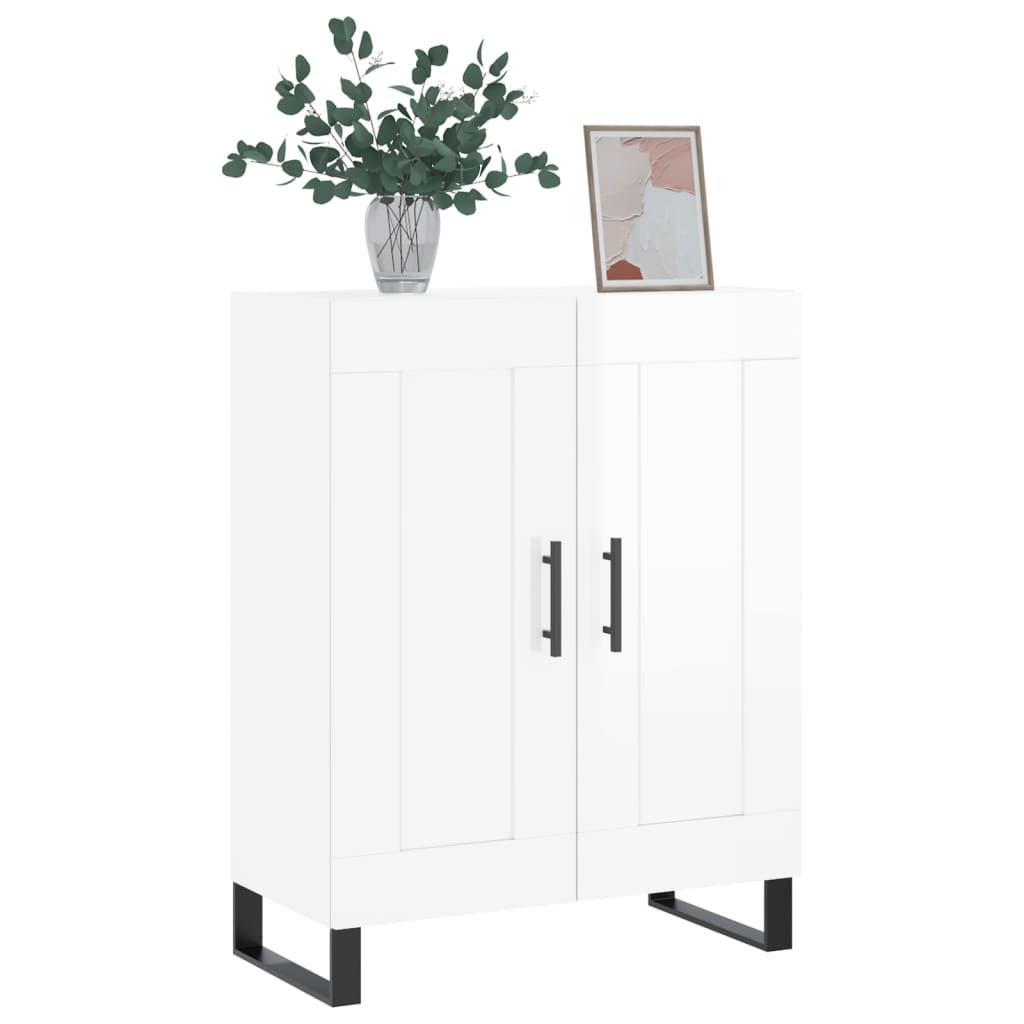 Servantă, alb extralucios, 69,5x34x90 cm, lemn compozit GartenMobel Dekor