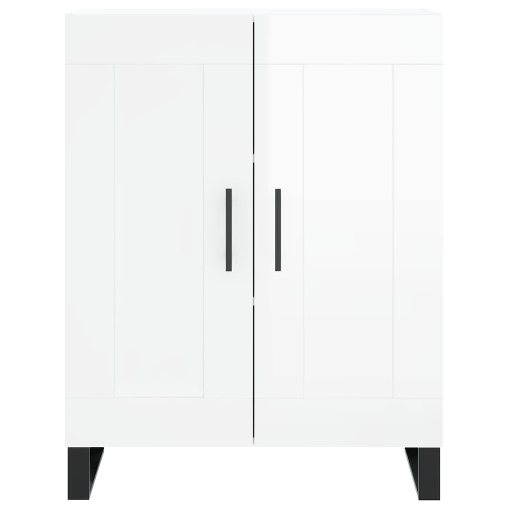 Servantă, alb extralucios, 69,5x34x90 cm, lemn compozit GartenMobel Dekor