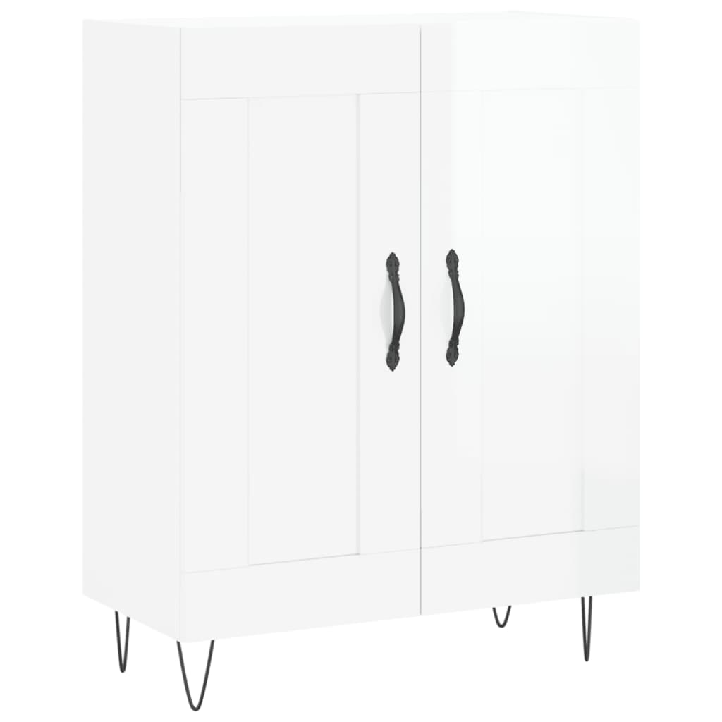 Servantă, alb extralucios, 69,5x34x90 cm, lemn compozit GartenMobel Dekor