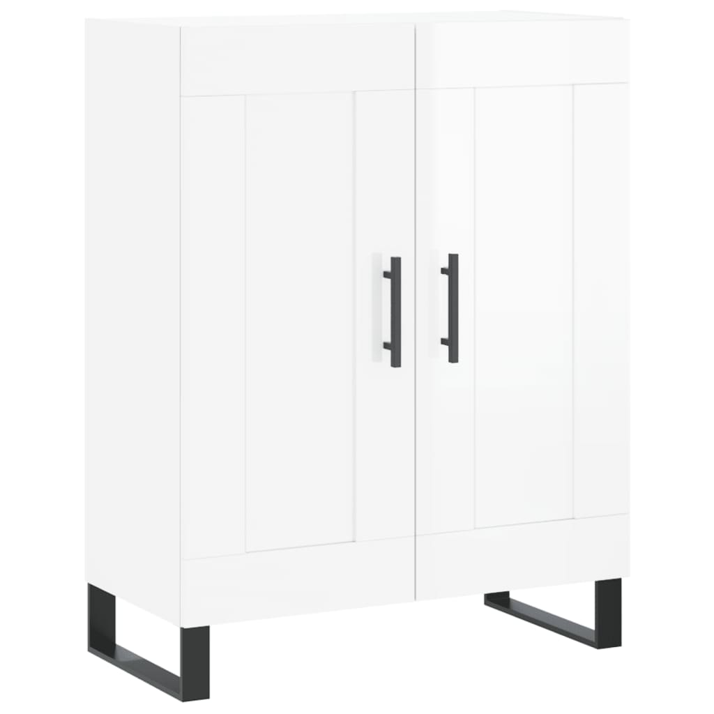 Servantă, alb extralucios, 69,5x34x90 cm, lemn compozit GartenMobel Dekor