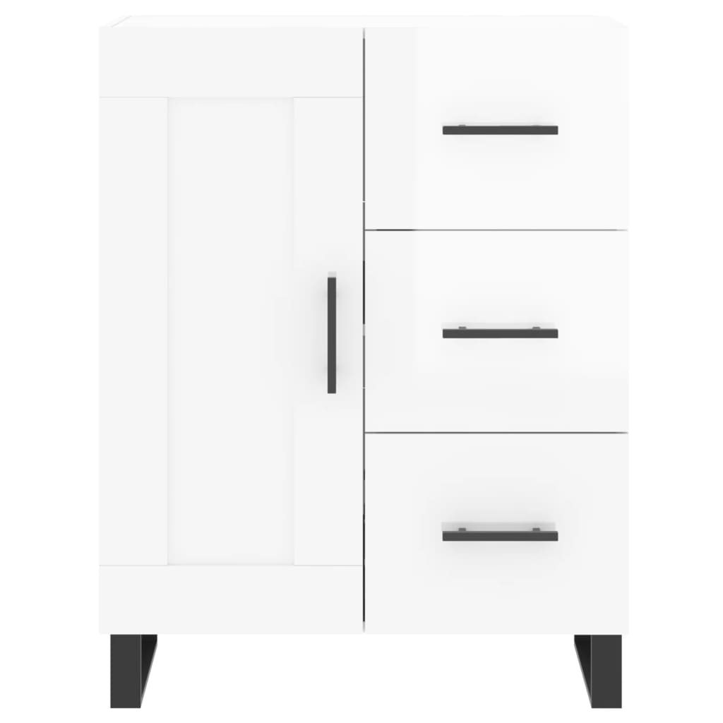 Servantă, alb extralucios, 69,5x34x90 cm, lemn compozit GartenMobel Dekor