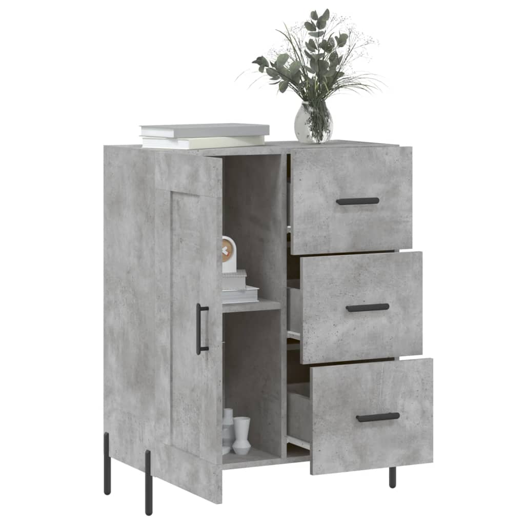 Servantă, gri beton, 69,5x34x90 cm, lemn compozit GartenMobel Dekor
