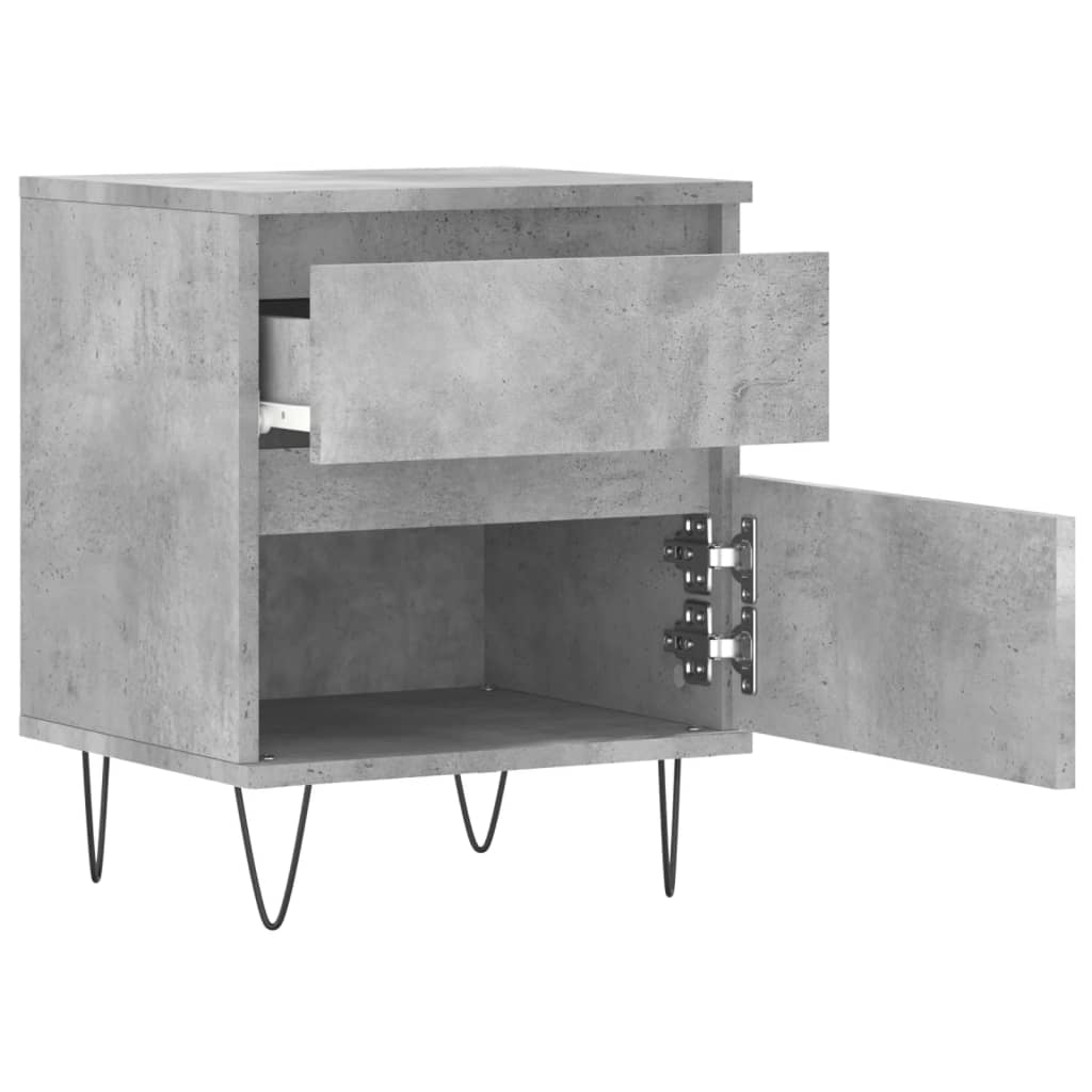 Noptiere, 2 buc., gri beton, 40x35x50 cm, lemn compozit GartenMobel Dekor