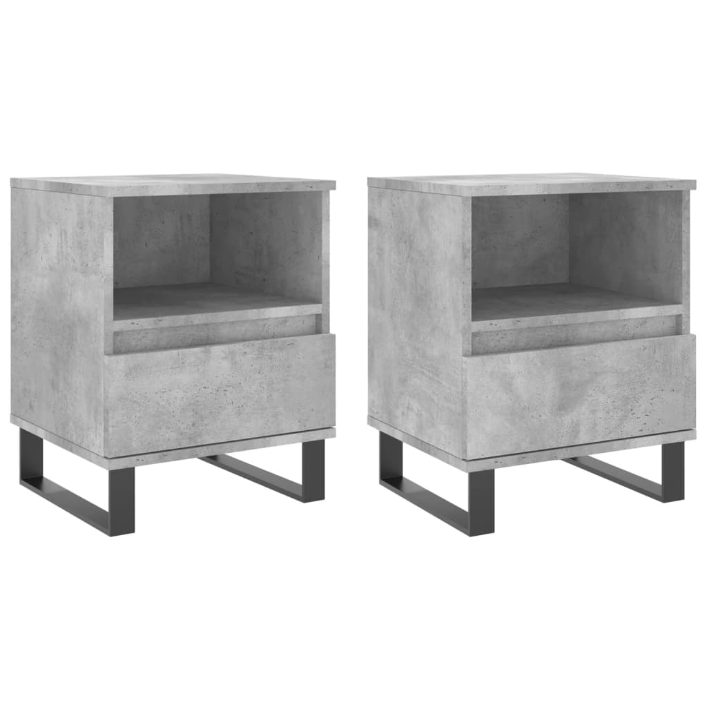 Noptiere, 2 buc., gri beton, 40x35x50 cm, lemn compozit GartenMobel Dekor
