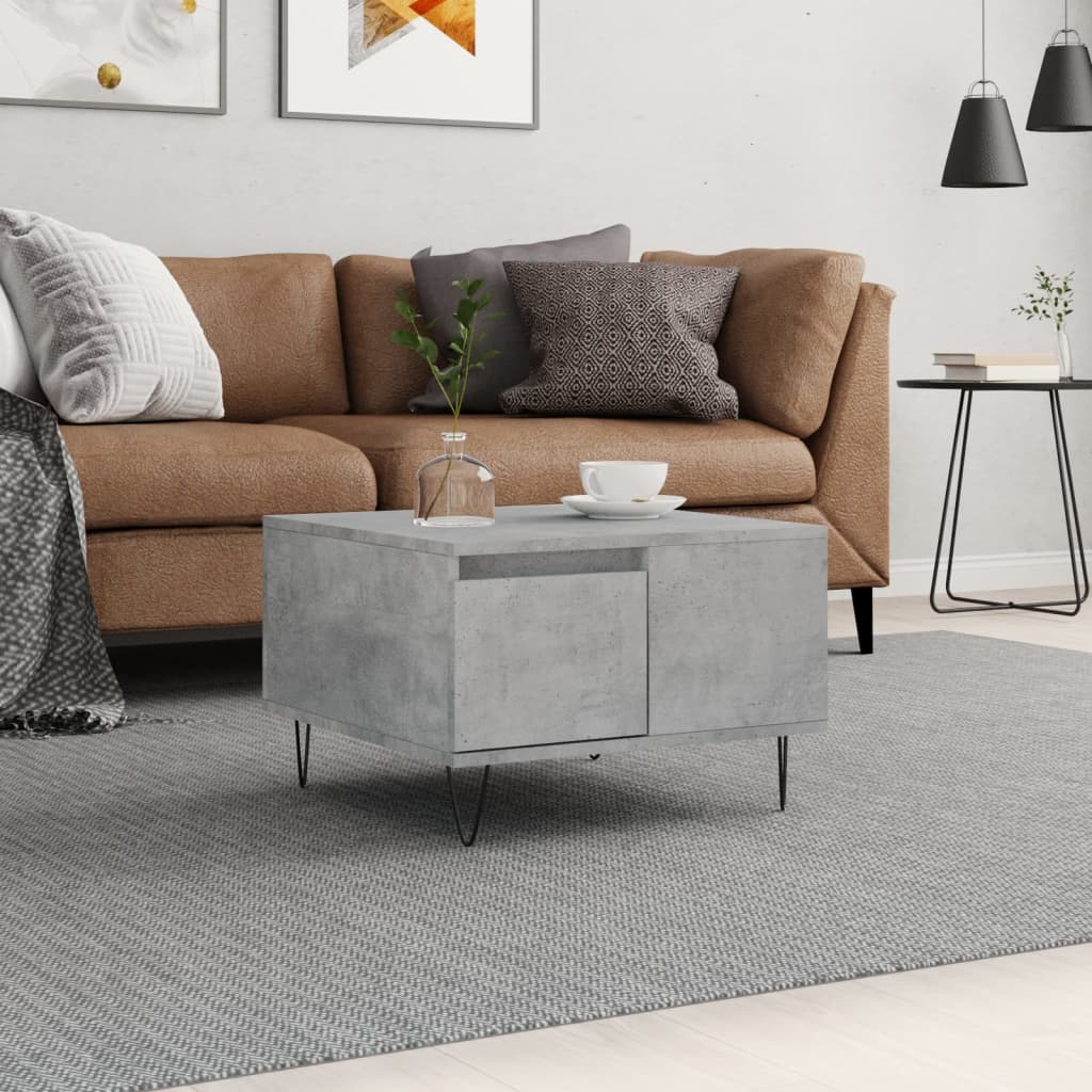 Măsuță de cafea, gri beton, 55x55x36,5 cm, lemn prelucrat GartenMobel Dekor