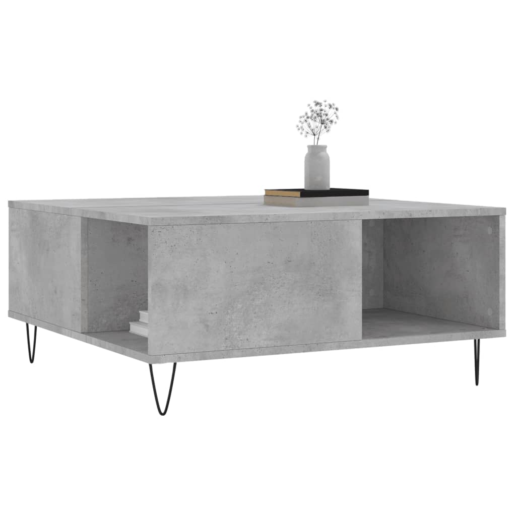 Măsuță de cafea, gri beton, 80x80x36,5 cm, lemn prelucrat GartenMobel Dekor