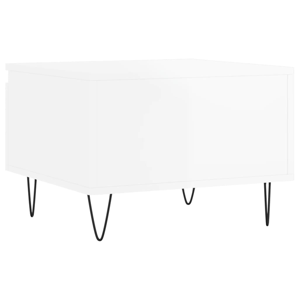 Mese de cafea 2 buc. alb extralucios 50x46x35 cm lemn compozit GartenMobel Dekor