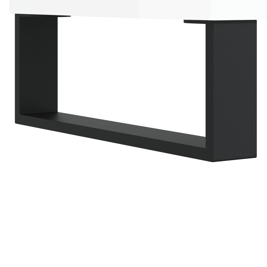 Mese de cafea 2 buc. alb extralucios 50x46x35 cm lemn compozit GartenMobel Dekor