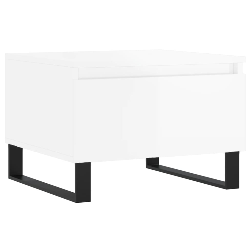 Mese de cafea 2 buc. alb extralucios 50x46x35 cm lemn compozit GartenMobel Dekor
