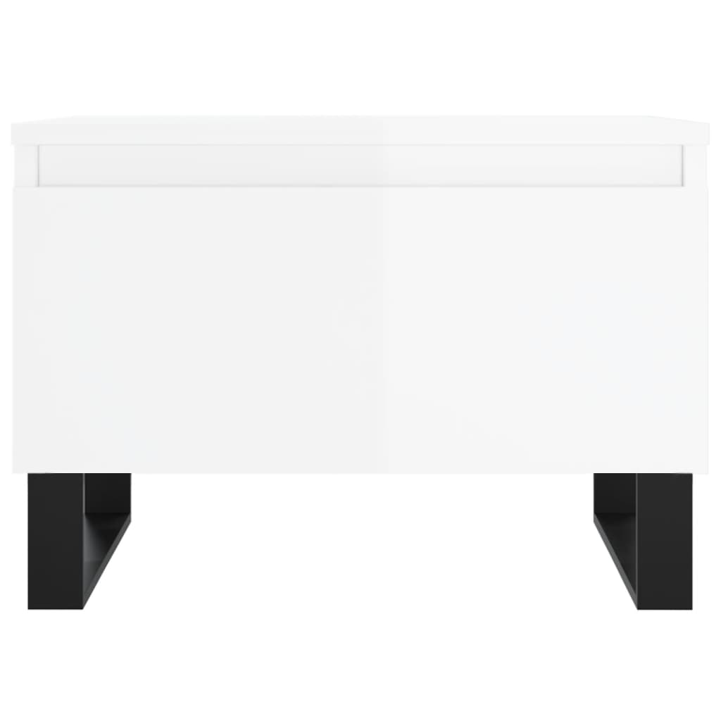 Mese de cafea 2 buc. alb extralucios 50x46x35 cm lemn compozit GartenMobel Dekor