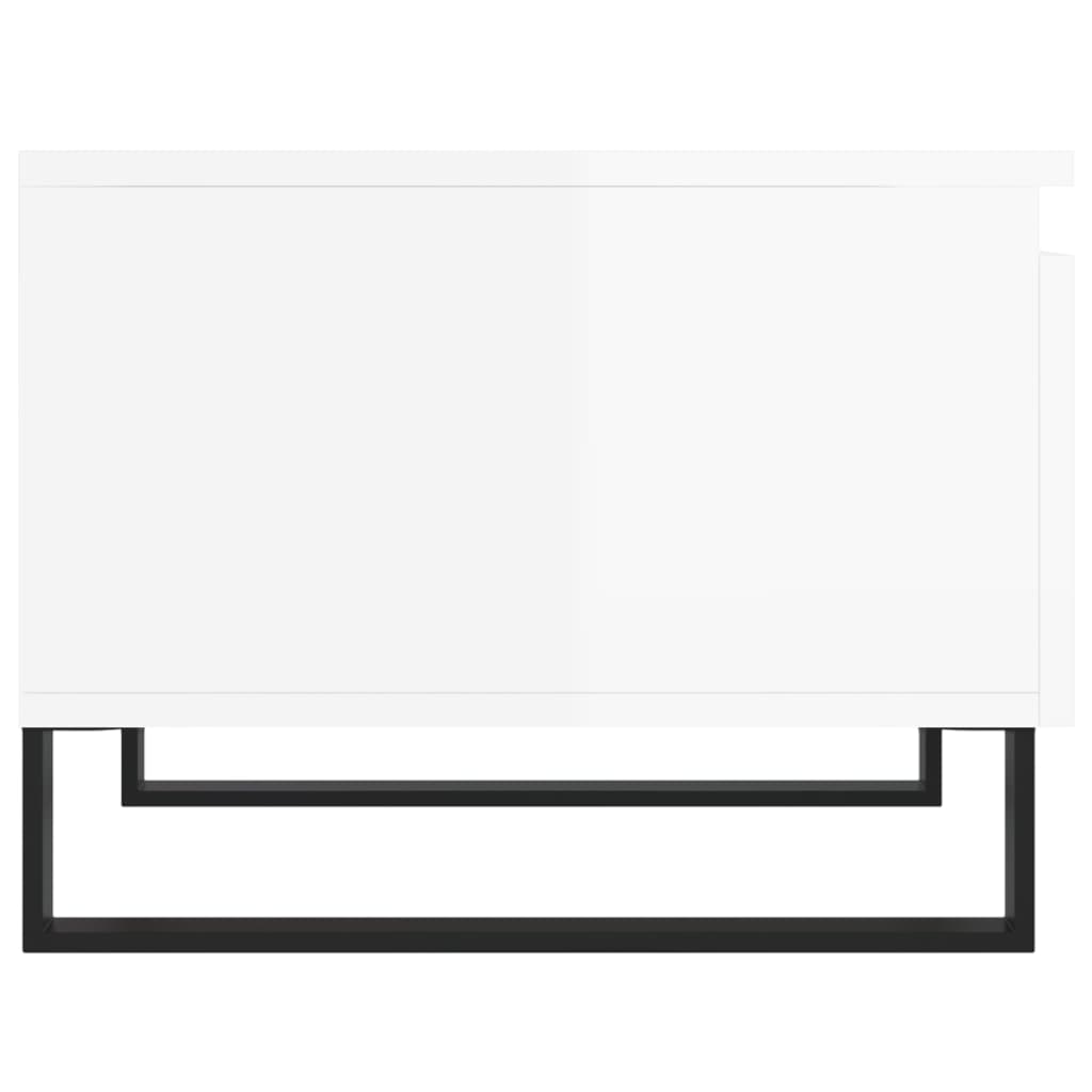 Mese de cafea 2 buc. alb extralucios 50x46x35 cm lemn compozit GartenMobel Dekor