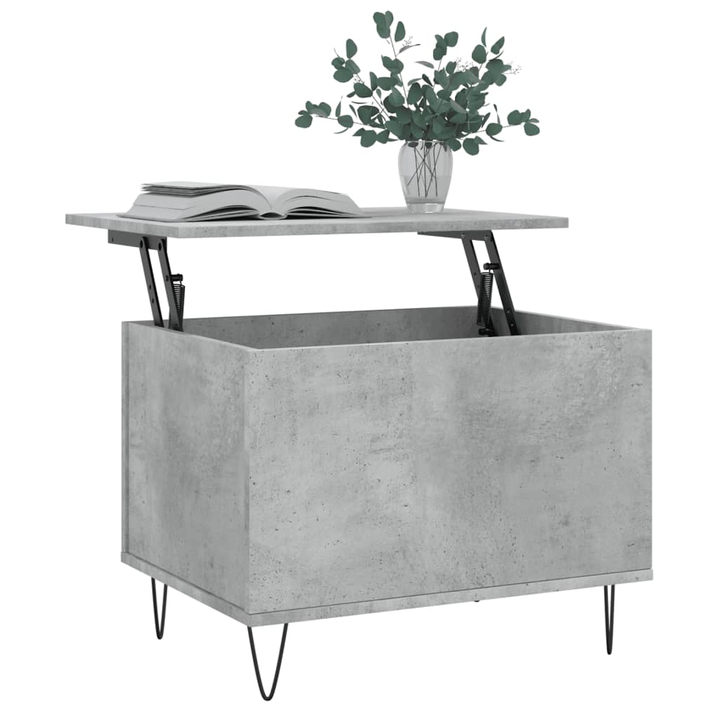 Măsuță de cafea, gri beton, 60x44,5x45 cm, lemn prelucrat GartenMobel Dekor