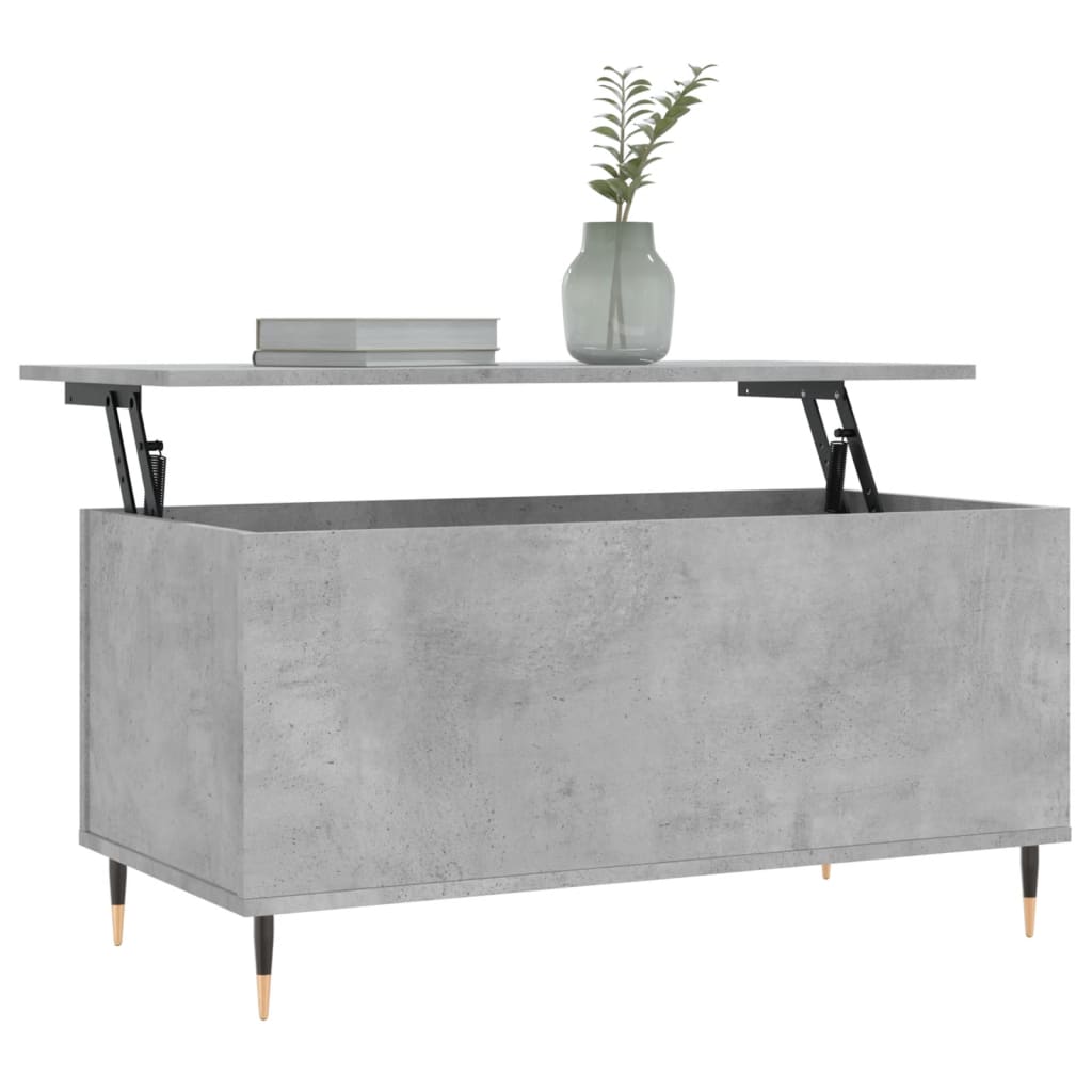 Măsuță de cafea, gri beton, 90x44,5x45 cm, lemn compozit GartenMobel Dekor