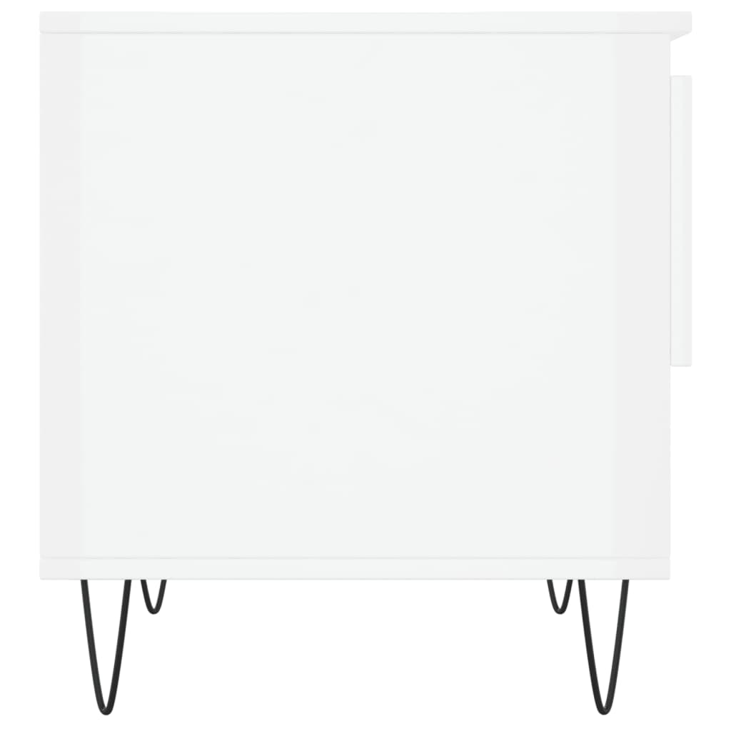 Mese de cafea 2 buc. alb extralucios 50x46x50 cm lemn compozit GartenMobel Dekor