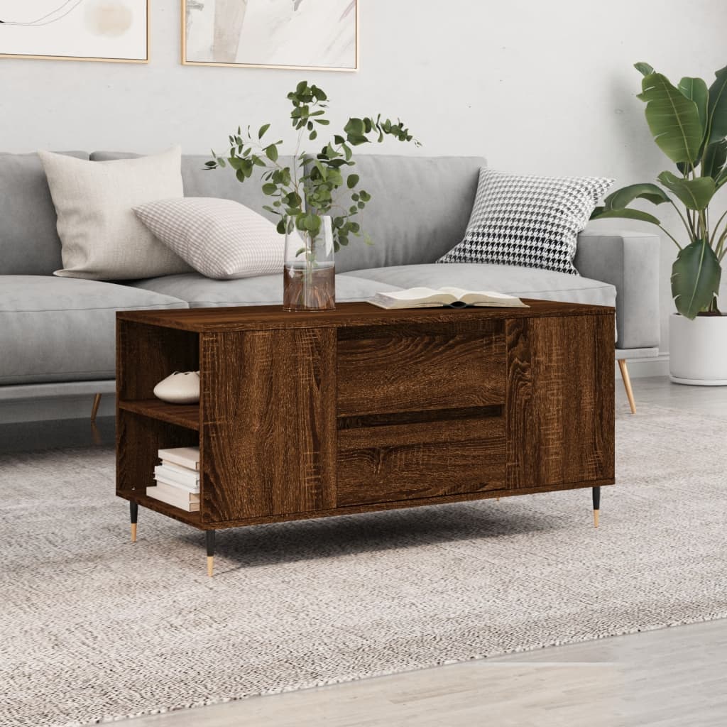 Măsuță de cafea, stejar maro, 102x44,5x50 cm, lemn prelucrat GartenMobel Dekor